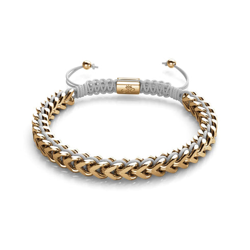 Blanc x Or Rose | Bracelet chaîne de blé Gaia